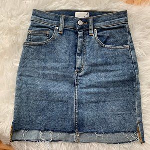 Aritzia Wilfred Free high-waisted denim skirt